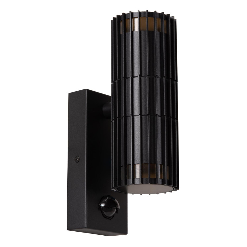 Kinkiet elewacyjny z czujnikiem ruchu i zmierzchu Timbala Up&Down IP44 czarny Essential Lucide