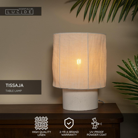 TISSAJA Table lamp D 20 cm 1xE14 White Essential Lucide