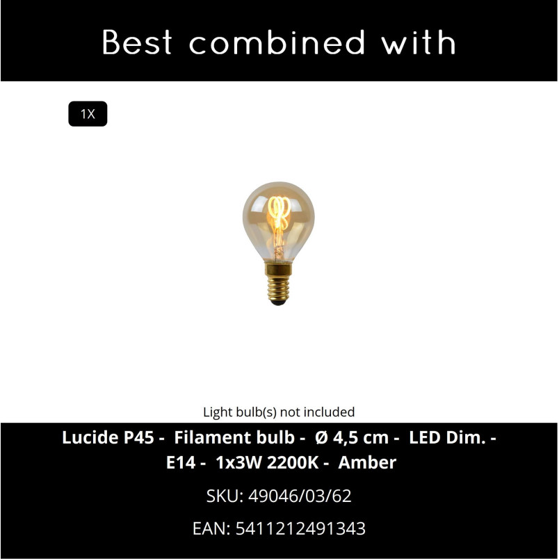 TISSAJA Table lamp D 20 cm 1xE14 White Essential Lucide
