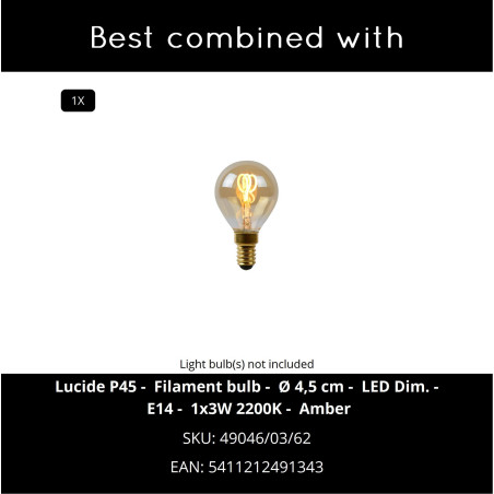 TISSAJA Table lamp D 20 cm 1xE14 White Essential Lucide