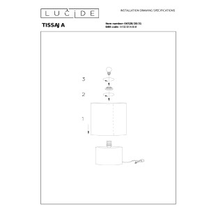 TISSAJA Table lamp D 20 cm 1xE14 White Essential Lucide