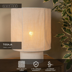 TISSAJA Table lamp D 30 cm 1xE27 White Essential Lucide
