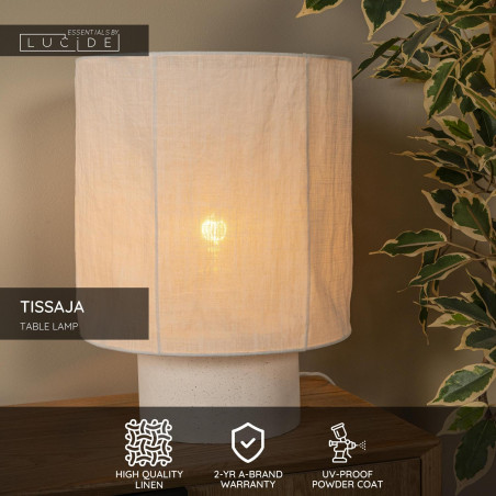 TISSAJA Table lamp D 30 cm 1xE27 White Essential Lucide