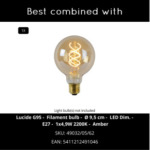 TISSAJA Table lamp D 30 cm 1xE27 White Essential Lucide