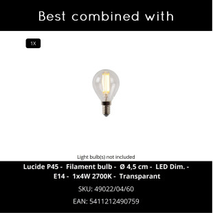 TOMEO Table lamp 1xE14 Black  (Essential) Lucide