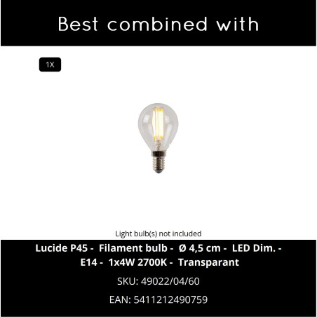 TOMEO Table lamp 1xE14 Black  (Essential) Lucide