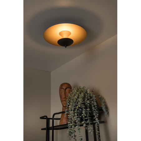 VULCAN Flush ceiling light D35 cm LED Dim. 1x9W 3000K Black Lucide