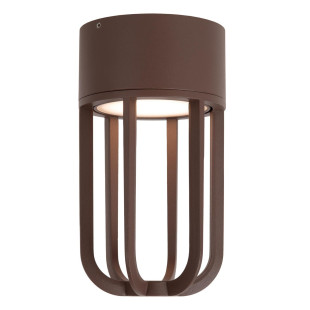 WELLS Flush ceiling light Indoor/Outdoor Ø 10 cm LED 1x8W 2700K IP54 Rust Brown - Essential Lucide