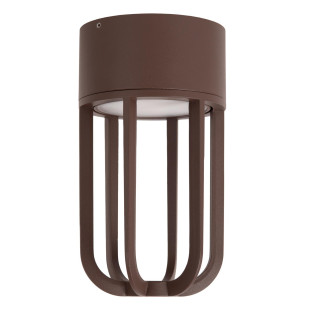 WELLS Flush ceiling light Indoor/Outdoor Ø 10 cm LED 1x8W 2700K IP54 Rust Brown - Essential Lucide