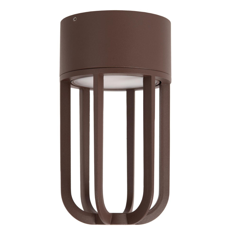 WELLS Flush ceiling light Indoor/Outdoor Ø 10 cm LED 1x8W 2700K IP54 Rust Brown - Essential Lucide