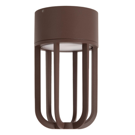 WELLS Flush ceiling light Indoor/Outdoor Ø 10 cm LED 1x8W 2700K IP54 Rust Brown - Essential Lucide