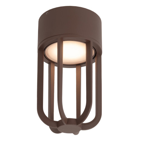 WELLS Flush ceiling light Indoor/Outdoor Ø 10 cm LED 1x8W 2700K IP54 Rust Brown - Essential Lucide