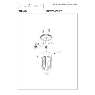 WELLS Flush ceiling light Indoor/Outdoor Ø 10 cm LED 1x8W 2700K IP54 Rust Brown - Essential Lucide