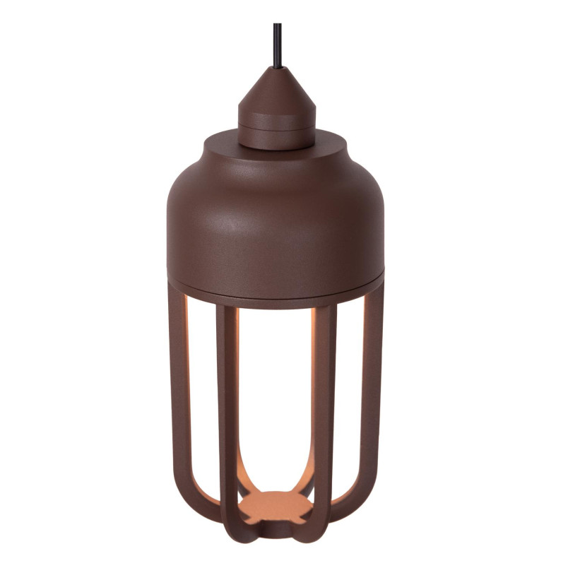 WELLS Pendant light Indoor/Outdoor Ø 10 cm LED 1x8W 2700K IP54 Rust Brown - Essential Lucide