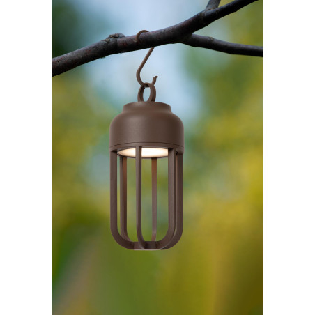 WELLS Rechargeable Wall light Indoor/Outdoor Battery pack Ø 10 cm LED Dim. CCT 1x5W 2700K/4000K IP54 Rust Brown - Essential Luc