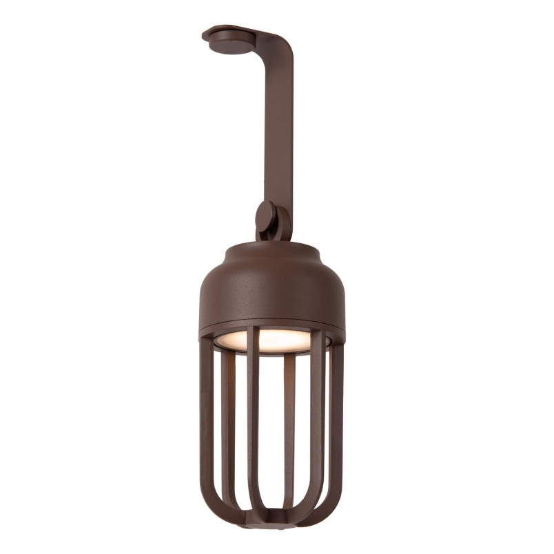 WELLS Rechargeable Wall light Indoor/Outdoor Battery pack Ø 10 cm LED Dim. CCT 1x5W 2700K/4000K IP54 Rust Brown - Essential Luc