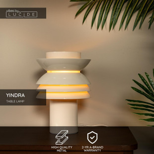 YINDRA Table lamp D 17,5 cm 1xE27 Cream Vibes Lucide