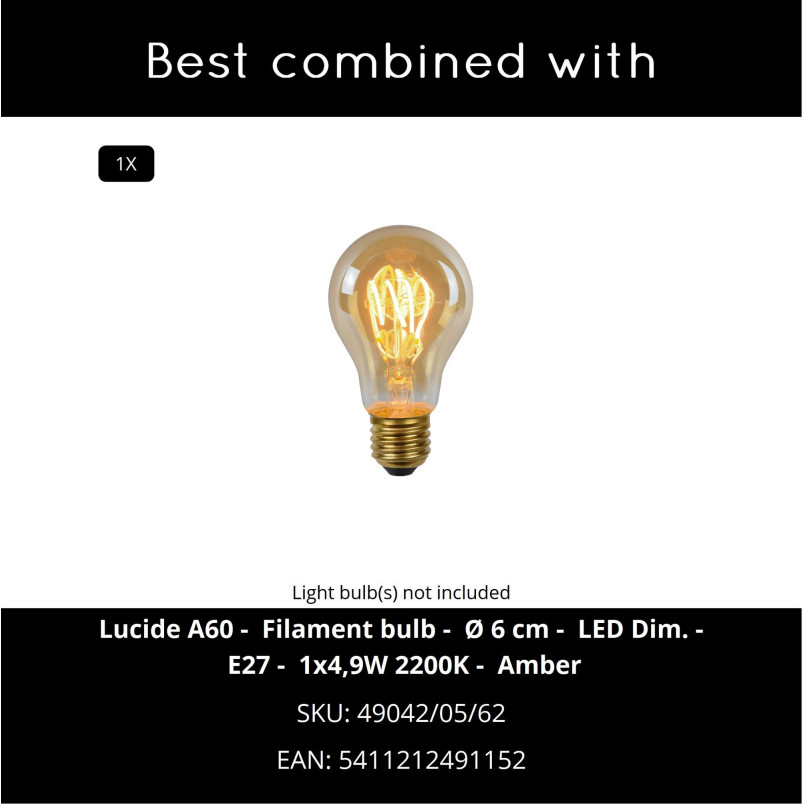 YINDRA Table lamp D 17,5 cm 1xE27 Cream Vibes Lucide