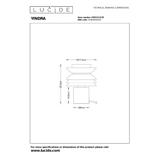 YINDRA Table lamp D 17,5 cm 1xE27 Cream Vibes Lucide