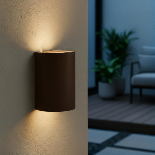YORK Wall spotlight / Wall light Indoor/Outdoor LED 4x1,2W 2700K IP54 Rust Brown - Essential Lucide
