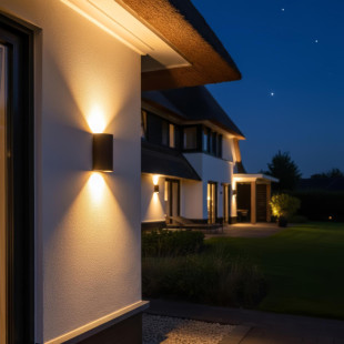 YORK Wall spotlight / Wall light Indoor/Outdoor LED 4x1,2W 2700K IP54 Rust Brown - Essential Lucide