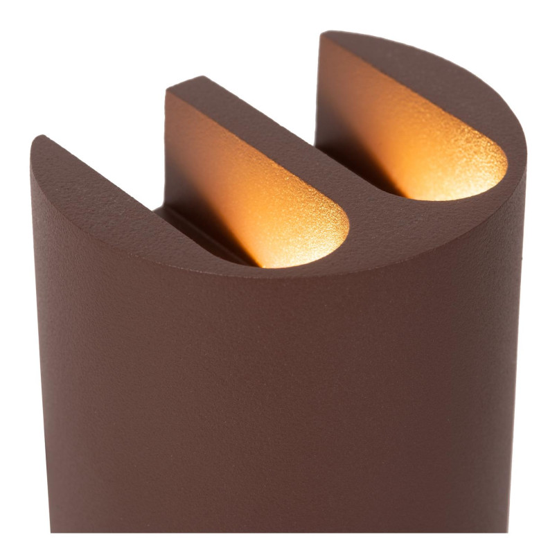 YORK Wall spotlight / Wall light Indoor/Outdoor LED 4x1,2W 2700K IP54 Rust Brown - Essential Lucide