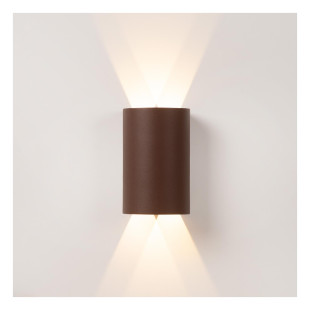 YORK Wall spotlight / Wall light Indoor/Outdoor LED 4x1,2W 2700K IP54 Rust Brown - Essential Lucide
