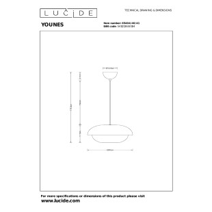 YOUNES Pendant light D 40 cm 1xE27 Taupe Essential Lucide