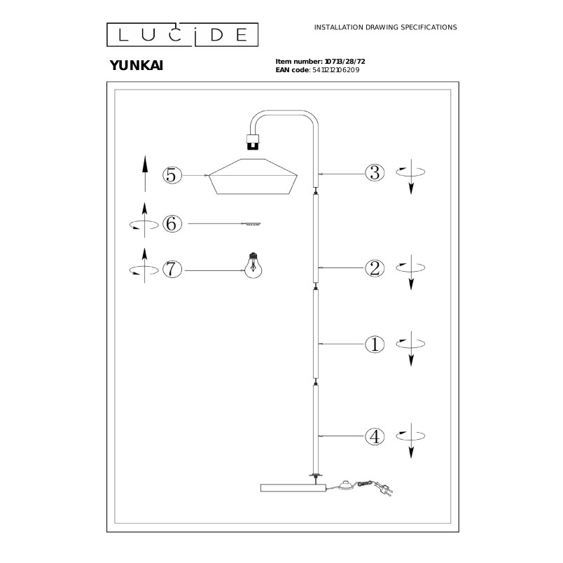 YUNKAI Floor lamp D40 cm 1xE27 Natural Lucide