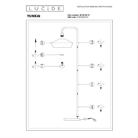 YUNKAI Floor lamp D40 cm 1xE27 Natural Lucide