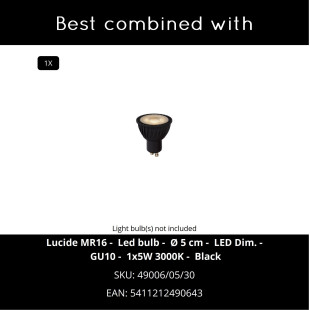 ZARO IR Wall spotlight Outdoor 1xGU10 IP65 Black Lucide