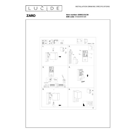 ZARO IR Wall spotlight Outdoor 1xGU10 IP65 Black Lucide