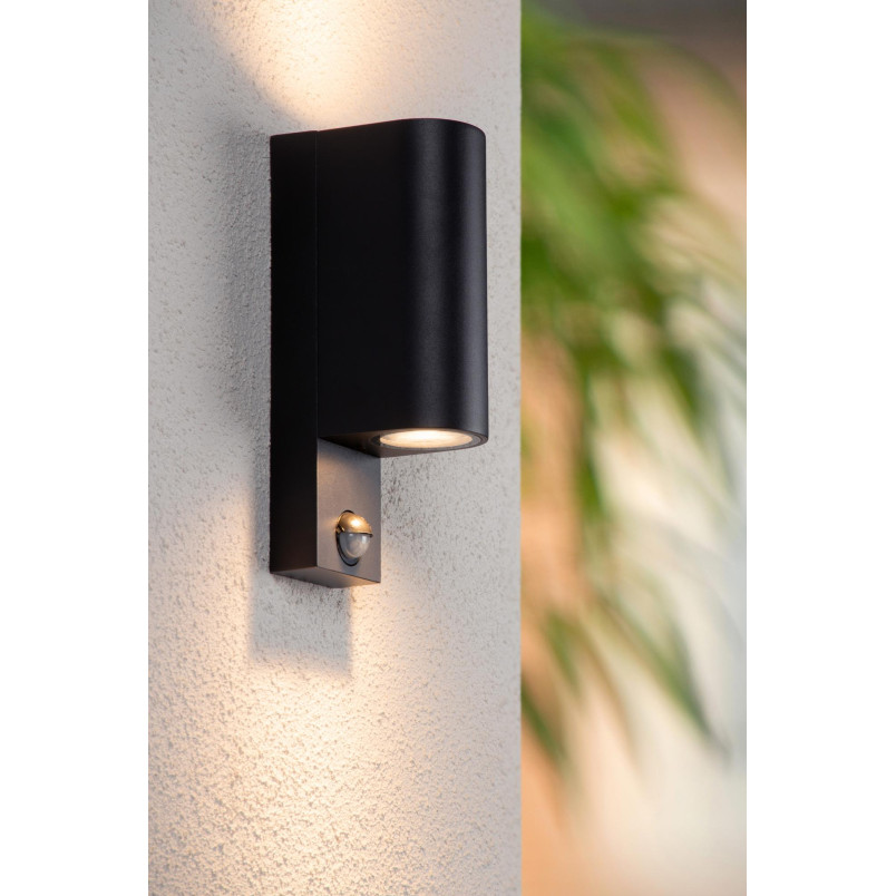 ZARO IR Wall spotlight Outdoor 2xGU10 IP65 Black Lucide