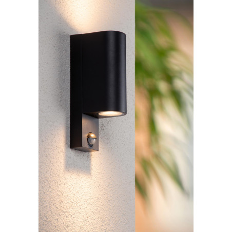 ZARO IR Wall spotlight Outdoor 2xGU10 IP65 Black Lucide