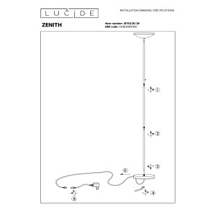ZENITH Floor lamp LED Dim. 1x20W 3000K Black Lucide