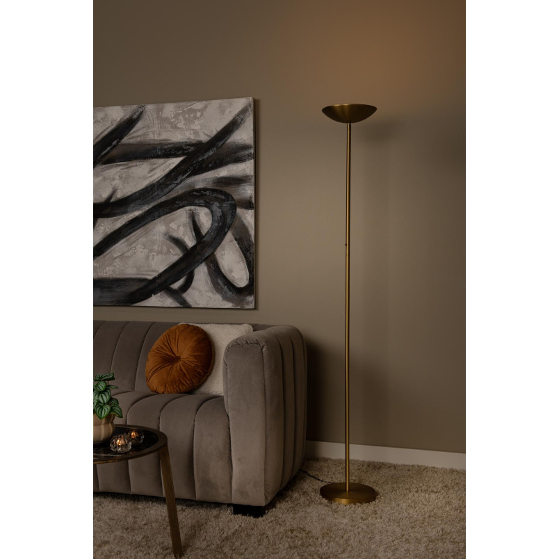 ZENITH Floor lamp LED Dim. 1x20W 3000K Matt Gold / Brass Lucide