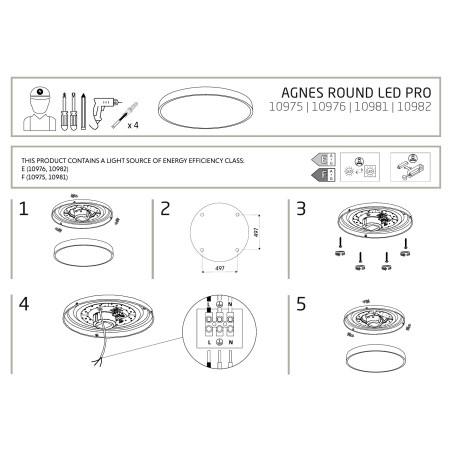 Plafon okrągły do łazienki Agnes 64,2cm LED PRO czarny 64W 4000K IP44 Nowodvorski