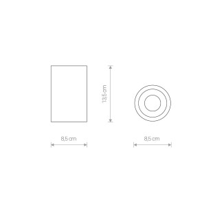 Lampa spot tuba natynkowa Alpha IP54 8,5cm czarna Nowodvorski