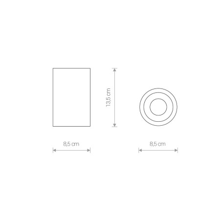 Lampa spot tuba natynkowa Alpha IP54 8,5cm czarna Nowodvorski