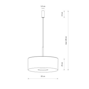 Lampa wisząca z abażurem Amarela 65cm czarny melanż / czekoladowy Nowodvorski