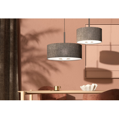 Lampa wisząca z abażurem Amarela 65cm czarny melanż / czekoladowy Nowodvorski