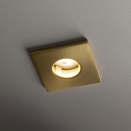 Lampa kwadratowa podtynkowa spot Bahia IP44 8,5cm mosiężna Nowodvorski