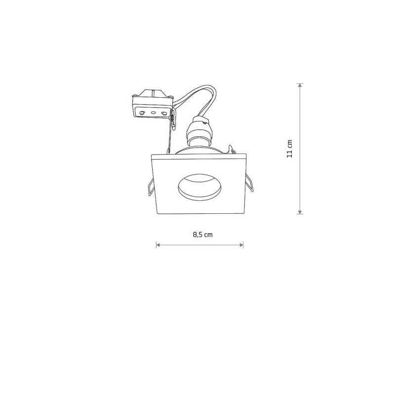 Lampa kwadratowa podtynkowa spot Bahia IP44 8,5cm mosiężna Nowodvorski