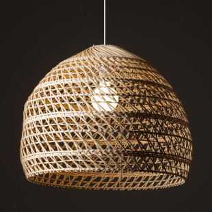 Lampa rattanowa z dużym kloszem Boho 60cm Nowodvorski
