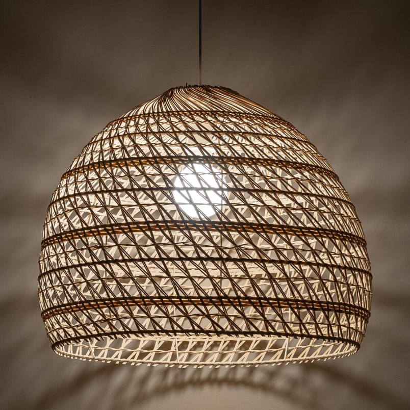 Lampa rattanowa z dużym kloszem Boho 60cm Nowodvorski