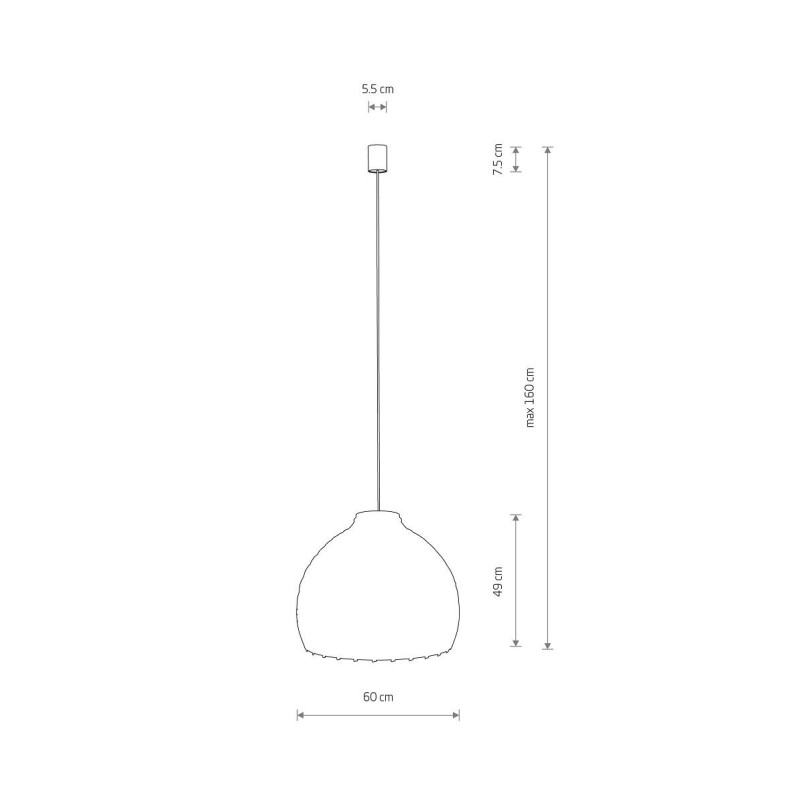 Lampa rattanowa z dużym kloszem Boho 60cm Nowodvorski