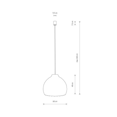 Lampa rattanowa z dużym kloszem Boho 60cm Nowodvorski