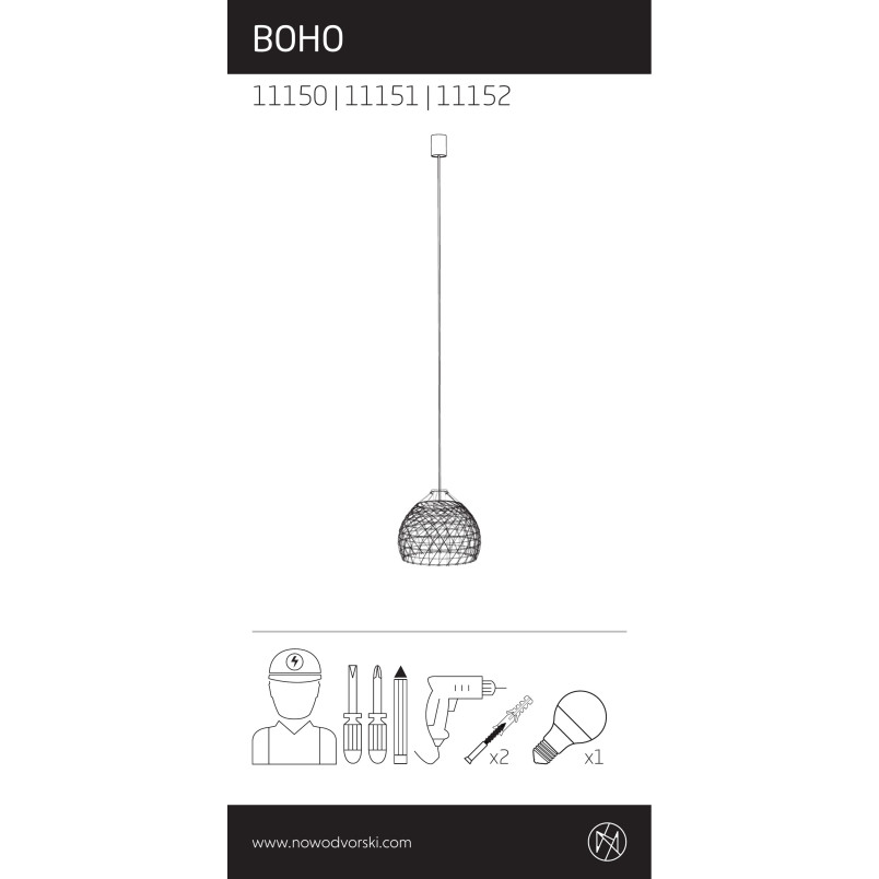 Lampa rattanowa Boho 30cm Nowodvorski