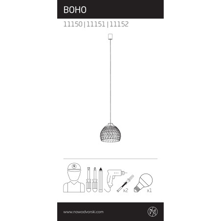 Lampa rattanowa Boho 30cm Nowodvorski