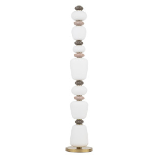 Lampa podłogowa szklana z ceramiką Ceramic LED 3000K opal / brąz / róż / mosiądz Nowodvorski